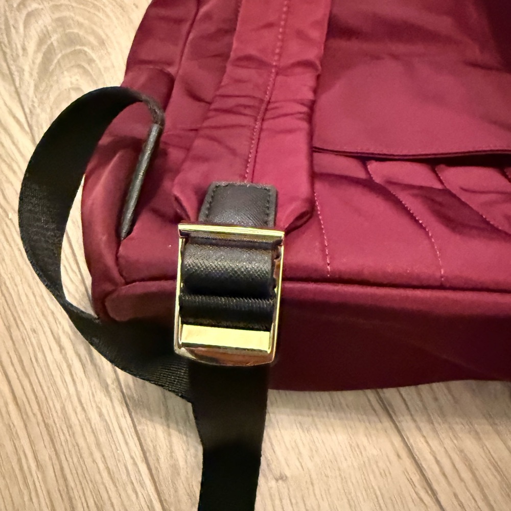 Perfect Michael Kors Kelsey Nylon backpack Merlot red - Picture 5 of 7